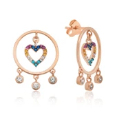 BlackCraft Gümüş Kalpli Halka Küpe (BC-8F05A1) thumbnail 1