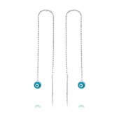 BlackCraft 925 Ayar Gümüş Nazar Zincirli Küpe (BC-5222EA) thumbnail 1