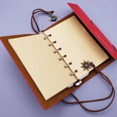 Küçük Boy Pusula Baskılı Deri Defter thumbnail 2