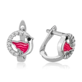 BlackCraft Gümüş Kuş Çocuk Küpesi (BC-BBF884) - 1