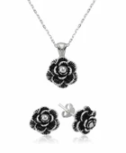 BlackCraft 925 Ayar Gümüş Çiçek Set (BC-934AB3) - 2
