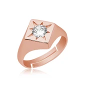 BlackCraft ​Gümüş Ayarlanabilir Rose Kutup Yıldızı Şovalye Yüzük (BC-B45E9D) - 1