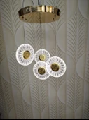 Şık Tarz Modern LED Avize Gold Ledli Salon Avize - 1