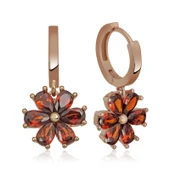 BlackCraft Gümüş Kırmızı Çiçek Küpe (BC-DF59E1) thumbnail 1