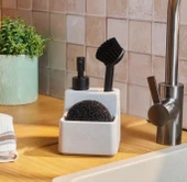 Süngerli Frıçalı Tezgah Üstü Mutfak Banyo Sıvı Sabunluk Takımı 400 Ml - Mutfak Sabunluk Seti - 3