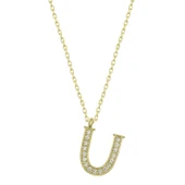 BlackCraft 925 Ayar Gümüş U Harfi Kadın Gümüş Kolye (BC-B9E584) thumbnail 1
