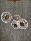 Şık Tarz Modern LED Avize Gold Ledli Salon Avize - 4