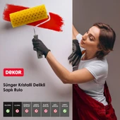 1129 Sünger Kristalli Delikli Efekt Rulo 25 cm Grenli Boya Uygulama Rulosu thumbnail 2