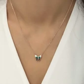 BlackCraft 925 Ayar Gümüş Minimal Kelebek Bayan Gümüş Kolye (BC-E6EB8C) thumbnail 4