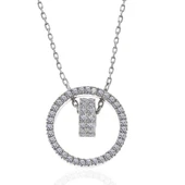 BlackCraft 925 Ayar Gümüş İç İçe Geçmiş Halka Kadın Kolye (BC-3BC84A) thumbnail 4