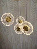 Şık Tarz Modern LED Avize Gold Ledli Salon Avize - 3