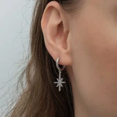 BlackCraft Gümüş Sallantılı Kutup Yıldızı Kadın Küpe (BC-235A7C) thumbnail 3