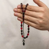 BlackCraft Gümüş 1000 Ayar Kazaz Püsküllü Sıkma Kehribar Tesbih (BC-90DA4F) - 1