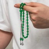 BlackCraft Gümüş Püsküllü Sıkma Kehribar Tesbih (BC-AD5C38) - 3