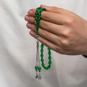 BlackCraft Gümüş Püsküllü Sıkma Kehribar Tesbih (BC-AD5C38) - 4