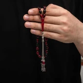 BlackCraft Gümüş Püskül Sıkma Kehribar Tesbih (BC-2EE3B4) thumbnail 1