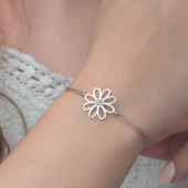 BlackCraft Gümüş Çiçek Bileklik (BC-B1C410) thumbnail 2