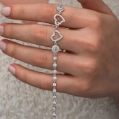 BlackCraft Gümüş Sonsuzluk İki Kalp Kadın Bileklik (BC-42C1A3) thumbnail 1