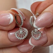 BlackCraft Gümüş Sallantılı Göz Kadın Küpe (BC-2DF385) thumbnail 4