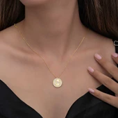 BlackCraft 925 Ayar Gümüş Gold Fil Motifli Şans Kadın Kolye (BC-C24A7A) thumbnail 2