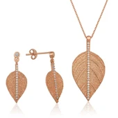 BlackCraft 925 Ayar Gümüş Yaprak İkili Set (BC-BD7CE3) - 1