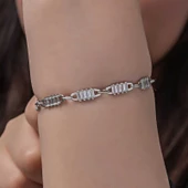 BlackCraft 925 Ayar Gümüş Baget Taşlı Kadın Bileklik (BC-72C62D) thumbnail 3