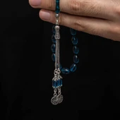 BlackCraft Gümüş Püskül Sıkma Kehribar Tesbih (BC-2EE3B4) - 4