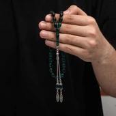 BlackCraft Gümüş Püskül Sıkma Kehribar Tesbih (BC-2EE3B4) - 3