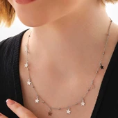 BlackCraft 925 Ayar Gümüş Yıldızlı Dorika Kadın Gümüş Kolye (BC-DD5E7D) thumbnail 1