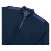 Büyük Beden Erkek Hakim Yaka Fermuarlı Pamuk Dokuma Sweat Battal - 5