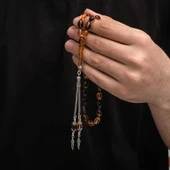 BlackCraft Gümüş Püskül Sıkma Kehribar Tesbih (BC-2EE3B4) - 2