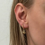 BlackCraft Gümüş Sallantılı Gold Kelebek Kadın Küpe (BC-86A191) thumbnail 4