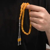 BlackCraft Gümüş Püskül Sıkma Kehribar Tesbih (BC-2EE3B4) thumbnail 2