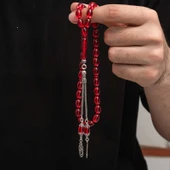 BlackCraft Gümüş Püskül Sıkma Kehribar Tesbih (BC-2EE3B4) - 4