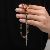 BlackCraft Gümüş Püskül Sıkma Kehribar Tesbih (BC-2EE3B4) - 3