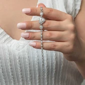 BlackCraft 925 Ayar Gümüş Kalpli Su Yolu Kadın Bileklik (BC-052BC2) thumbnail 2