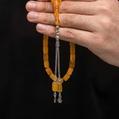 BlackCraft Gümüş Püskül Sıkma Kehribar Tesbih (BC-2EE3B4) thumbnail 4