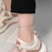 BlackCraft 925 Ayar Gümüş Damla Zirkon Taşlı Halhal (BC-B7714F) - 2