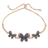 BlackCraft 925 Ayar Gümüş Rose Kelebekli Asansör Bileklik (BC-EB7067) thumbnail 1