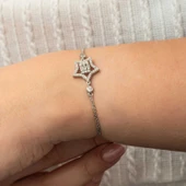 BlackCraft Gümüş Baget Taşlı Yıldız Kadın Bileklik (BC-BB4B83) - 4