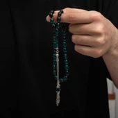 BlackCraft Gümüş Püskül Sıkma Kehribar Tesbih (BC-2EE3B4) - 1