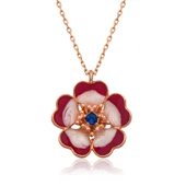 BlackCraft 925 Ayar Gümüş Manolya Çiçeği Kadın Gümüş Kolye (BC-842E12) - 1