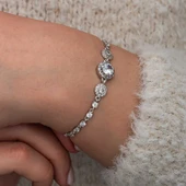 BlackCraft Gümüş Zirkon Taşlı Yuvarlak Kadın Bileklik (BC-88BB33) thumbnail 5