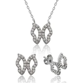 BlackCraft 925 Ayar Gümüş Kelebek Set (BC-9CD54F) - 1