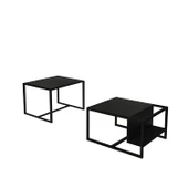 Batı 2’li Modern Orta Sehpa Takımı – Metal Ayaklı, Alt Raflı - 4