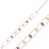 BlackCraft 925 Ayar Gümüş Rose Çiçek Desenli Bileklik (BC-161C39) thumbnail 1