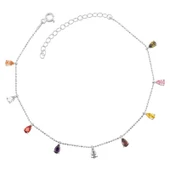 BlackCraft 925 Ayar Gümüş Renkli Damla Kadın Halhal (BC-A100DA) - 1