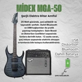 Midex Crade-50AMP Grey Rosewood Super Strat Kasa HH Yüksek Kaliteli 50W Amfili Elektro Gitar Seti thumbnail 2