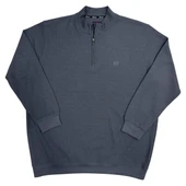 Büyük Beden Erkek Fermuarlı Sweatshirt Ekstra Battal - 1
