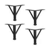 4 Adet Firkete Ayak Metal 25 cm Mat Siyah Mobilya Koltuk Ayağı - 1